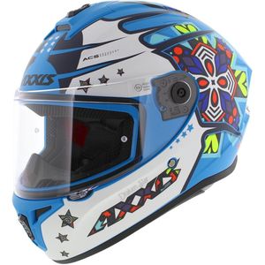 Axxis Draken S helm Star mat blauw wit L