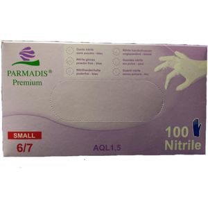 Parmadis Premium - Nitrile handschoenen - Small - 100 stuks - Ongepoederd - Blauw