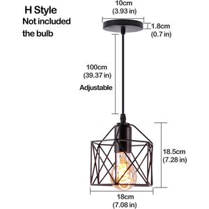 Homestyle Pro Mk001-B Industriële Hanglamp 18X18.5 Cm Zwart/Metaal