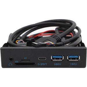 Voorpaneel USB C Hub & SD/TF Interne Kaartlezer 5 Gbps - USB 3.2 Gen 1 - 19PIN Type C - Plug en Play - Floppy Drive Panel voor XP 7 8 10 11 2003 voor LINUX - 35 Inch