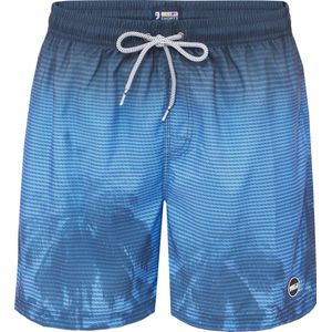 Happy Shorts Heren Zwemshort Faded Palmboom Print Blauw - Maat XL - Zwembroek