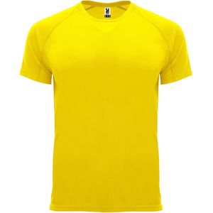 Geel unisex sportshirt korte mouwen Bahrain merk Roly maat XL