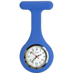 Fako® - Verpleegstershorloge - Zusterhorloge - Verpleegster Horloge - Siliconen RVS Lumi - Blauw