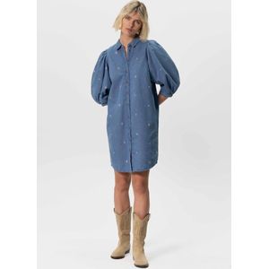 Sissy-Boy - Denim jurk met pofmouwen en madeliefjes embroidery