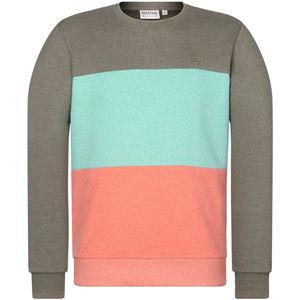 Naketano - Ich trage Mantel - Pullover - Olive Melange/Pepermint Melange/Coral Red Melnage-M