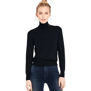 Hoogkwalitatieve Dames Thermo Shirt / Col Trui / Turtleneck Shirt | Warmte Fleece Trui / Warmhoudende Shirt | Zwart - M/L