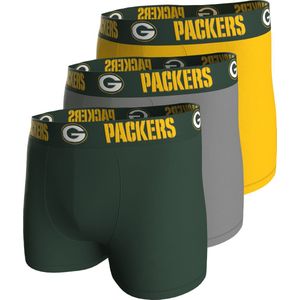 NFL GREEN BAY PACKERS Boxers - 3-pack - Groen-Grijs-Geel - Maat XL