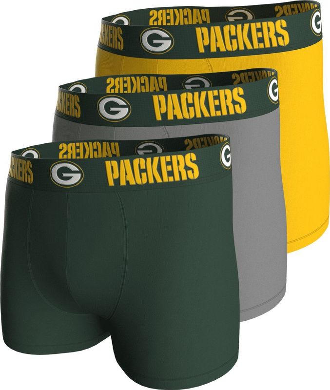 Huddle Boxershorts ' NFL Green Bay Packers '  geel / grijs / donkergroen