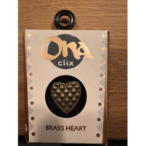 Ona Clix - Geluksbrenger - Geluksmunt - Geluk steentjes - Uitdeelcadeau - Brass Heart - Originele cadeau - Cadeau voor man - Gepersonaliseerd cadeau