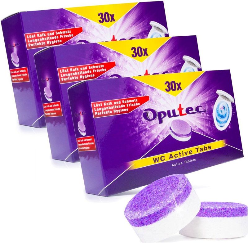 Oputec - WC Active Tabs - Toiletreiniger Tabletten - 90x - Kalk & Urinsteen Verwijderaar