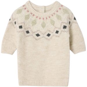 Vertbaudet - Gebreide Jacquard Jurk - Baby - Lange Mouwen - Ronde Halslijn