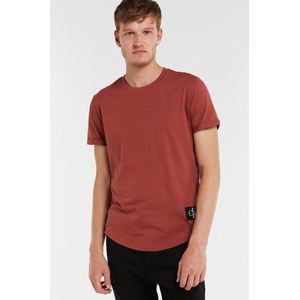 Calvin Klein T-shirt - Terracotte Tile - Maat XS - Biologisch katoen