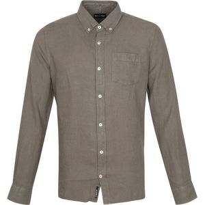 Ecoalf - Malibi Overhemd Khaki - M - Heren - Modern-fit