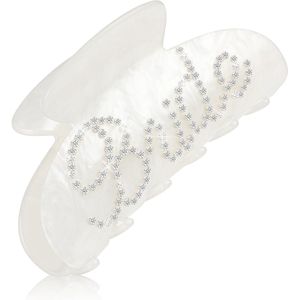 Witte Acryl Haarclip voor Bruiden - Elegant Huwelijksaccessoire en Cadeau