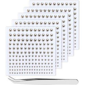 Allecto plus - Punk Lippenverbinders Set van 5 Stuks - Zilverkleurige Stickers - Alternatieve Stijl - Inclusief Pincet