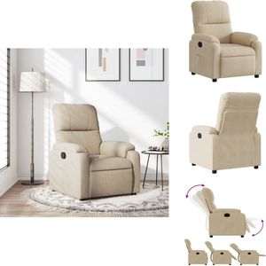 vidaXL Relaxfauteuil - Draaifauteuil - Leunstoel - Relaxstoel - Fauteuil verstelbaar microvezelstof crèmekleurig