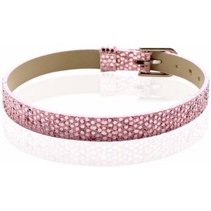 Montebello Armband Akoi Roze - Dames - PU leer – Glitter - 20.5 cm