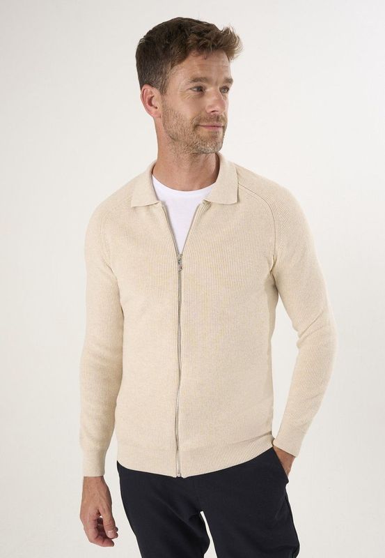 Felix Hardy Vest Met Rits - Cardigan - 100% Katoen Heren Beige - 2Xl