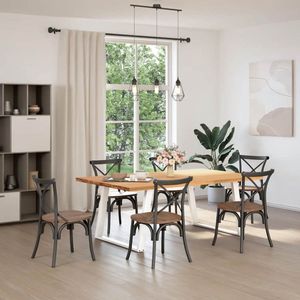 vidaXL Eettafel - Eettafels - Eetkamertafel - Keukentafel - Eettafel rechthoekig 200x120x74 cm massief eikenhout lichtbruin