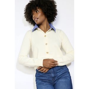 LolaLiza Vest N Cardibi 04101323 Vanilla/blue Dames Maat - XL