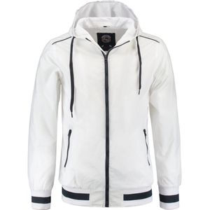 L&S nylon jacket met capuchon unisex wit - XXL