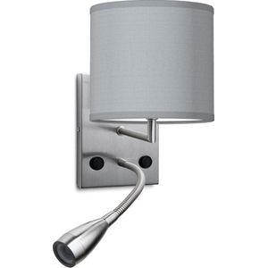 Home Sweet Home wandlamp Bling - wandlamp Read inclusief lampenkap en LED Leeslamp - lampenkap 16/16/15cm - geschikt voor E27 LED lamp - lichtgrijs