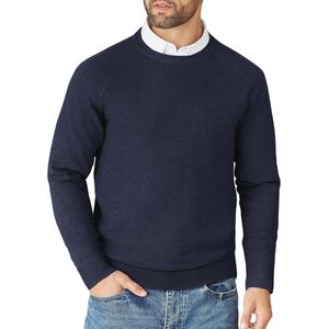 Heren gebreide trui met ronde hals en lange mouwen - comfortabele wintertrui voor elke gelegenheid