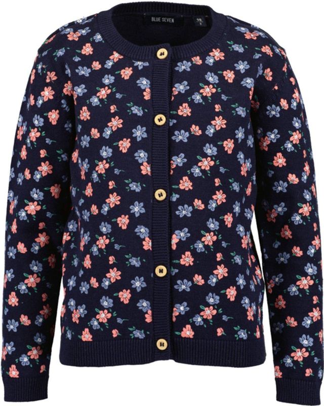 Blue Seven - Cardigan - Nachtblauw - Lange Mouwen - Knoopsluiting