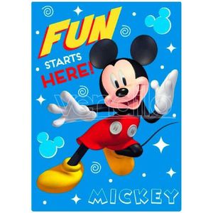 Mickey Mouse fleece deken - blauw - Disney plaid - 100 x 140 cm.