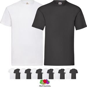 12 pack Witte & Zwarte shirts Fruit of the Loom Ronde hals maat XXXL (3XL) Valueweight