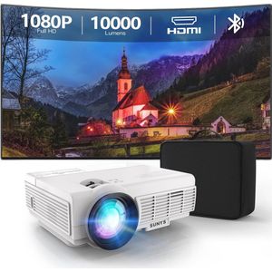 Draagbare Bluetooth Mini Projector - 10000 Lux 1080P HD Beamer voor Thuis en Buiten