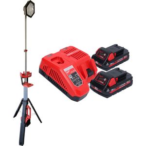 Milwaukee M18 SAL2-302 Accu-bouwspot 18 V 2800 lm + 2x accu 3.0 Ah + lader