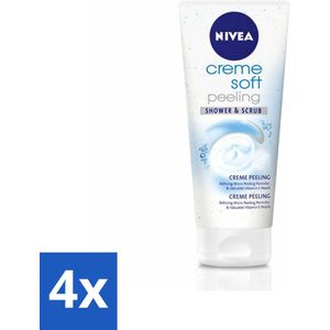NIVEA - Douche & Scrub - Cr�ème Zachte Peeling - Waardevolle Vitaminen - 200 ml - Voordeelverpakking - 4 stuks