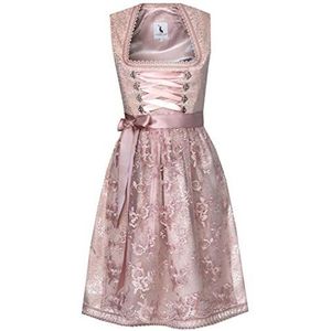 Elegante midi dirndl met kant en schort voor dames in maat 32-54