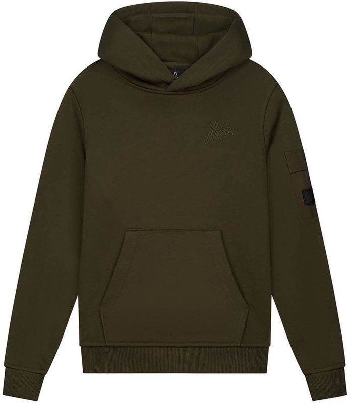 Malelions Kids Nylon Pocket Hoodie - Moss Green 4-104