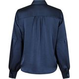 Neo Noir Dames blouse blauw (Maat: 34) - Effen - Halslijn: Kraag,
