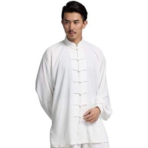 Vier Seizoen Tai Chi Uniform Set, Pak Heren Tai Chi Kleding Uniform Tai Chi Oefening Taekwondo Training Zen Kung Fu Unisex, (Wit S)