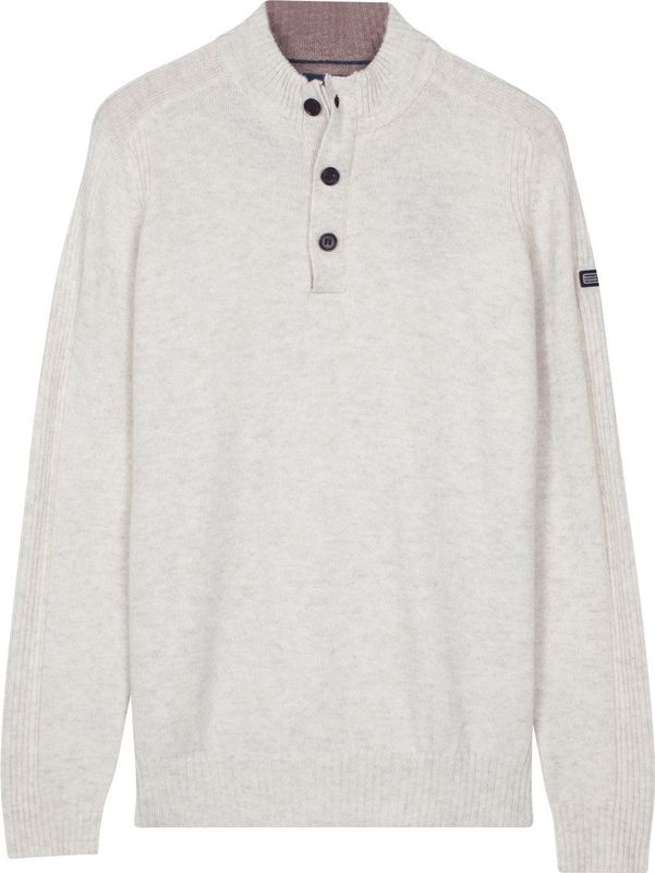 Baileys – Heren – Gebreide trui – Wollen – Pullover – Regular fit – Licht beige – 520095-825