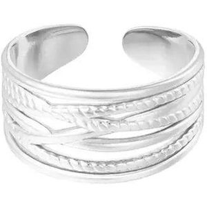 Ring different layers - Yehwang - Ring - Stainless Steel - One size - Zilver