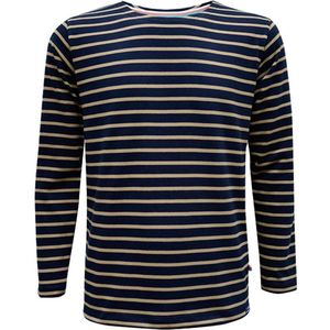 Breton Stripe Classic Navy Khaki Maritiem Shirt Heren