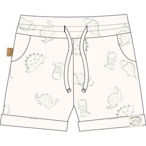 Frogs and Dogs - Dino AOP Short | White Alyssum - Katoen - Maat 62