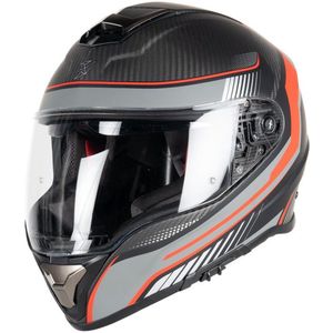 Motor Integraal Integraalhelm CONTINENTAL CARBON STICKER MAT 22,06 Koolstof Grijs/Rood XL van MOTOBLOUZ