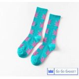 Go Go Gadget - Huissokken - Turquoise met Roze - 1 Paar