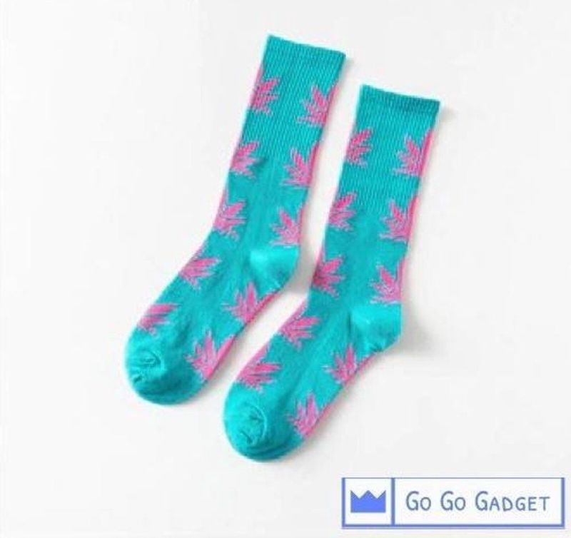 Go Go Gadget - Huissokken - Turquoise met Roze - 1 Paar