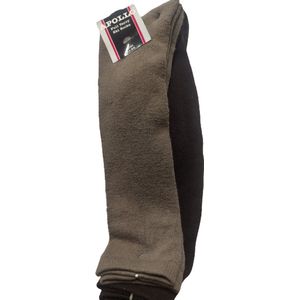 Apollo Full Terry Ski Socks - Maat 31 - 34 / Warme huissokken / Kinder huissokken / Sokken - Taupe / Donkerbruin - Meisje - Skisokken
