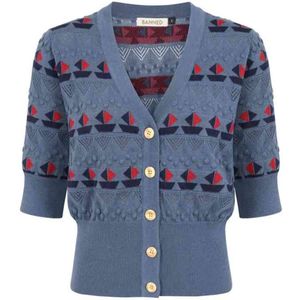Banned - Kitty Sail Cardigan - S - Donkerblauw