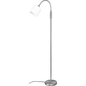 LED Vloerlamp - Torna Torry - E14 Fitting - 1-lichts - Rond - Mat Nikkel - Aluminium - Max. 40W
