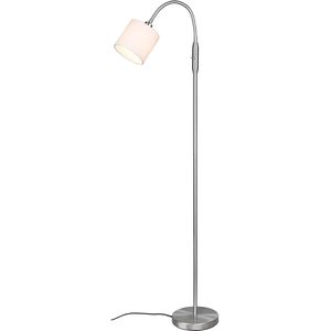 LED Vloerlamp - Torna Torry - E14 Fitting - 1-lichts - Rond - Mat Nikkel - Aluminium - Max. 40W