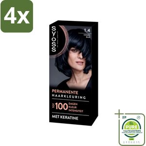 SYOSS - Coloration 1-4 Cosmic Blue - Haarverf - Grijsdekking - Vermindert Haarbreuk - Voordeelverpakking - 4 stuks - Permanente haarkleuring - Haarkleur