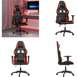 vidaXL Gamestoel kunstleer zwart en rood - Gamingstoel - Gamingstoelen - Televisiestoel - Racingstoel